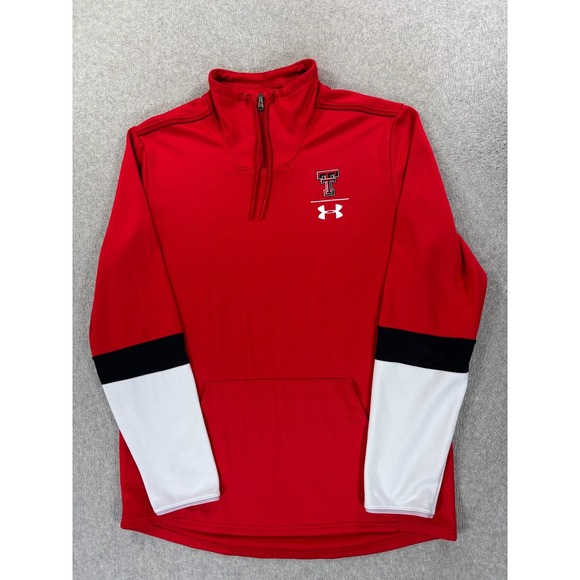 Texas Tech Red Raiders Under Armour 1/4 Zip Campus Pullover (Men's Large) Red - Picture 1 of 11